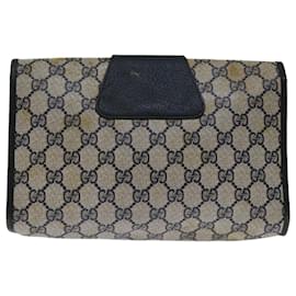 Gucci-GUCCI GG Supreme Sherry Line Clutch Bag PVC Marinerot 89 01 030 Auth th4694-Rot,Marineblau