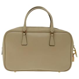 Prada-PRADA Hand Bag Safiano leather Beige Auth bs12611-Beige
