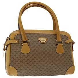 Gucci-GUCCI Micro GG Supreme Hand Bag PVC Leather Beige 000 106 1325 Auth ac2840-Beige