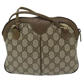 Gucci-GUCCI GG Supreme Web Sherry Line Shoulder Bag Beige Red 98 02 047 Auth ki4228-Red,Beige