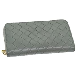 Autre Marque-BOTTEGA VENETA MAXI INTRECCIATO Cartera Larga Piel Gris Auth bs12901-Castaño