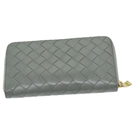 Autre Marque-BOTTEGA VENETA MAXI INTRECCIATO Lange Geldbörse Leder Grau Auth bs12901-Braun