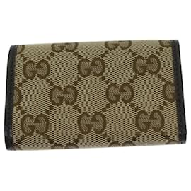 Gucci-GUCCI GG Canvas Key Case Beige 127048 Auth bs11252-Beige