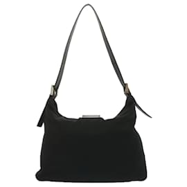 Fendi-FENDI Mamma Baguette Shoulder Bag Nylon Black Auth bs12642-Black