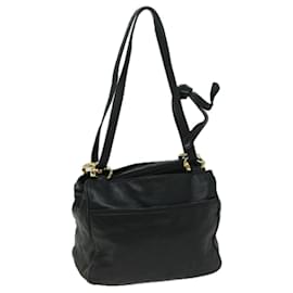 Loewe-LOEWE Anagram Shoulder Bag Leather Black Auth yk10932-Black