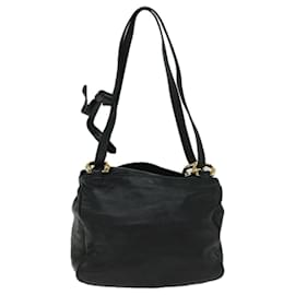 Loewe-LOEWE Anagram Shoulder Bag Leather Black Auth yk10932-Black