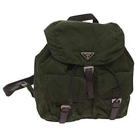 Prada-PRADA Backpack Nylon Khaki Auth 68153-Khaki