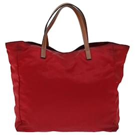 Gucci-GUCCI GG Lona Tote Bag Vermelha 282439 Auth yk11310-Vermelho