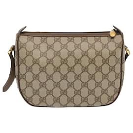 Gucci-GUCCI GG Supreme Web Sherry Line Shoulder Bag Beige Red 89 02 032 Auth bs12885-Red,Beige