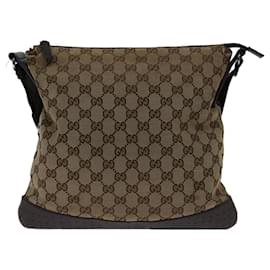 Gucci-Bolsa de ombro de lona GUCCI GG bege 145857 auth 68587-Bege