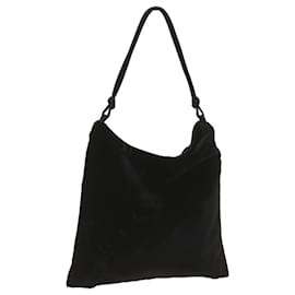 Prada-PRADA Hand Bag Velor Black Auth bs12921-Black