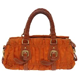 Prada-Prada Hand Bag Nylon 2way Orange Auth bs12509-Orange