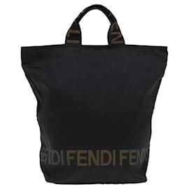 Fendi-Fendi Trotter Canvas Tote bag-Black