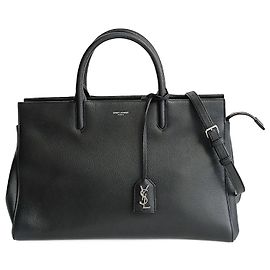 Borsa a tracolla Saint Laurent Saint Laurent Cabas Rive Gauche in pelle nera Nero
