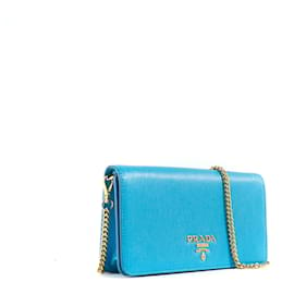 Prada-PRADA Borse T.  Leather-Blu
