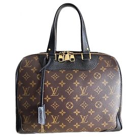 Borsa Louis Vuitton modello Retiro in monogram e pelle nera Marrone