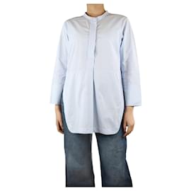 Jil Sander-Blusa camisa listrada azul claro - tamanho UK 12-Azul