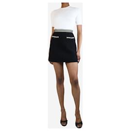 Chanel-Black tweed pocket skirt - size UK 6-Black