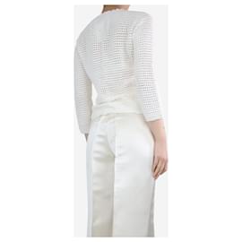 Prada-Cardigan color crema a maglia larga - taglia UK 8-Crudo