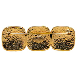 Chanel-Broche Chanel Gold Triplo CC-Dourado
