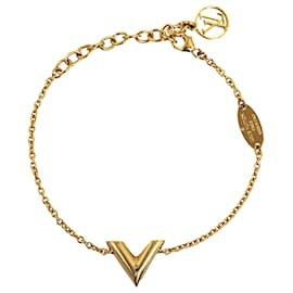 Louis Vuitton-Pulsera Louis Vuitton Gold Essential V-Dorado