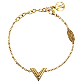 Louis Vuitton-Louis Vuitton Gold Essential V Bracelet-Golden