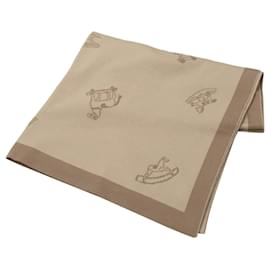 Hermès-Manta para bebé Hermès de algodón marrón con caballos-Castaño,Beige