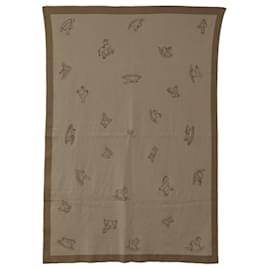 Hermès-Cobertor de bebê Cavalo de algodão marrom Hermès-Marrom,Bege