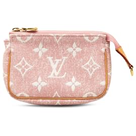 Louis Vuitton-Accessori pochette in denim jacquard micromonogramma rosa Louis Vuitton-Rosa