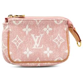 Louis Vuitton-Accesorios Pochette de mezclilla jacquard con micromonograma rosa de Louis Vuitton-Rosa