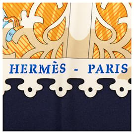 Hermès-Hermès Bufanda de seda Varangues naranja-Otro