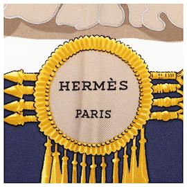 Hermès-Foulard en soie Hermes Bleu Mexique-Bleu,Autre