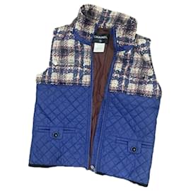Chanel-CC Buttons Quilted Detail Tweed Vest-Multiple colors