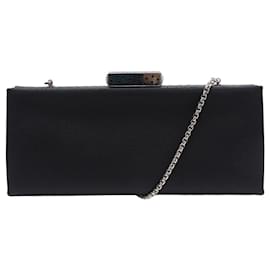Cartier-CARTIER HANDBAG PANTHERE CLASP POUCH IN BLACK CANVAS HAND BAG PURSE POUCH-Black