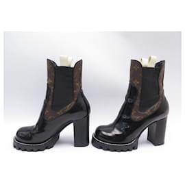 Louis Vuitton-LOUIS VUITTON SHOES STAR TRAIL CHELSEA MONOGRAM ANKLE BOOTS 36 LOW BOOTS-Other