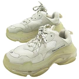 Balenciaga-BALENCIAGA TRIPLE S SHOES 544351 Sneakers 37 WHITE CANVAS WHITE SNEAKERS-White