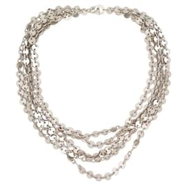 Hermès-HERMES CONFETTIS NECKLACE 5 RANKS T39 in Sterling Silver 925 82.2GR SILVER NECKLACE-Silvery
