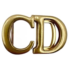 Christian Dior-Boucle de ceinture CD saddle Christian Dior dorée-Doré