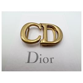 Christian Dior-Boucle de ceinture CD saddle Christian Dior dorée-Doré