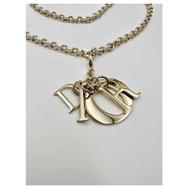 Christian Dior-Removable gold chain shoulder strap Christian Dior with D.I.O.R. pendant.-Golden