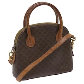 Céline-CELINE Macadam Canvas Hand Bag PVC 2way Brown Auth yk11221-Brown