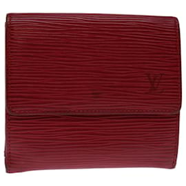 Louis Vuitton-LOUIS VUITTON Epi Porte Monnaie Billets Cartes Credit Wallet M63487 Auth bs12645-Red