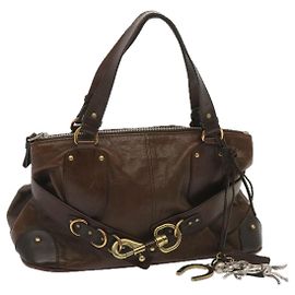 Chloé Bolsa Chloe Kerala Couro Marrom Auth ki3920 Marrom