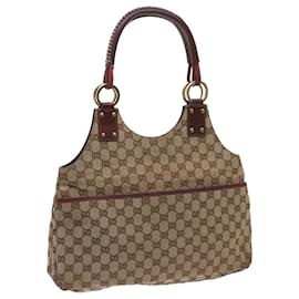 Gucci-GUCCI GG Canvas Shoulder Bag Beige 132260 auth 68615-Beige