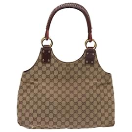 Gucci-GUCCI GG Canvas Shoulder Bag Beige 132260 auth 68615-Beige