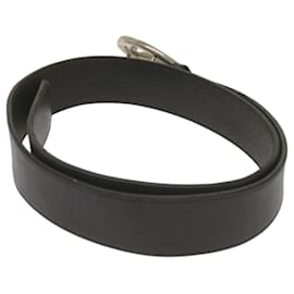 Gucci-GUCCI Interlocking Belt Leather 34.6""-37.4"" Black Auth ar11535-Black