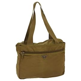Prada-PRADA Shoulder Bag Nylon Khaki Auth 69201-Khaki