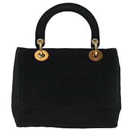 Christian Dior-Christian Dior Lady Dior Canage Hand Bag Nylon Black Auth yk11255-Black