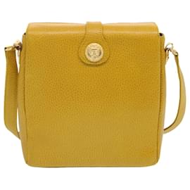 Gianni Versace-Gianni Versace Shoulder Bag Leather Yellow Auth bs12589-Yellow
