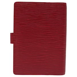 Louis Vuitton-LOUIS VUITTON Epi Agenda PM Day Planner Cover Rojo R20057 LV Auth 69161-Roja